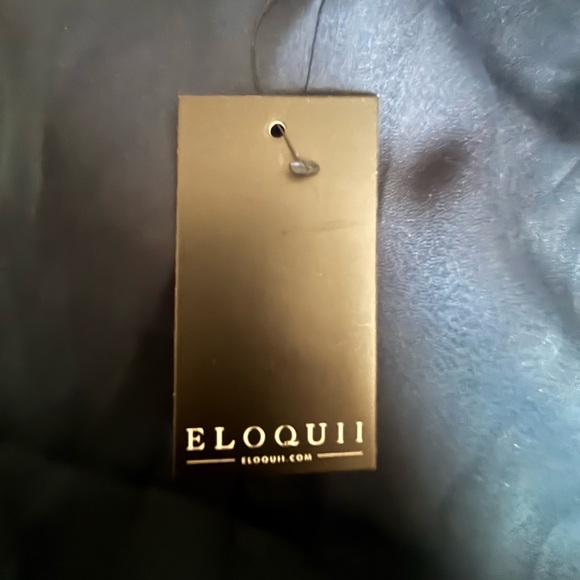 Eloquii Dark Blue Polyester Mini Skirt with Zipper Back - Picture 5 of 7